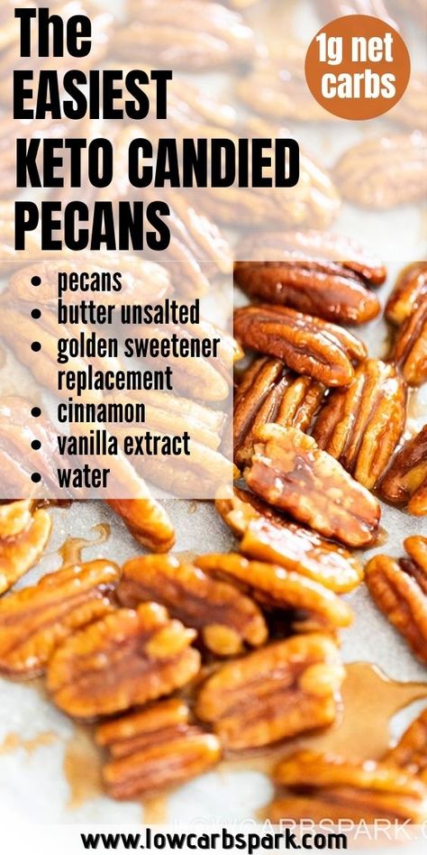 Keto Spiced Pecans, Keto Pecans Candied Easy, Keto Candied Pecans With Butter, Keto Cinnamon Pecans, Keto Roasted Pecans, Keto Praline Pecans, Keto Pecan Pralines, Keto Nut Recipes, Buttered Pecans