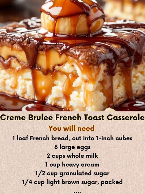 Martha Stewart Recipes | Creme Brulee French Toast Casserole 🍞✨ | Facebook Creme Brulee French Toast Casserole, Crème Brûlée French Toast, Brulee French Toast, Creme Brulee French Toast, Martha Stewart Recipes, French Toast Breakfast, Breakfast Sweets, French Toast Casserole, Breakfast Recipes Casserole