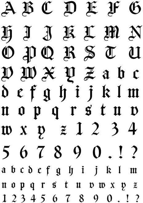 Script Letter and Number Stencil Sets Gothic Writing, Best Tattoo Fonts, Old English Alphabet, Tattoo Lettering Alphabet, Alfabet Font, Tattoo Fonts Alphabet, Calligraphy Fonts Alphabet, Lettering Styles Alphabet, Gothic Lettering