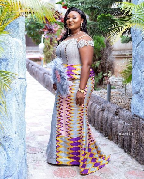 Kente Designs Ghana, Kente And Lace Combination Styles, Simple Kente Dress Styles, Kente Styles For Older Women, Lace Combination Styles, Kente Designs, African Inspired Wedding, The Best Husband, Ghanaian Wedding