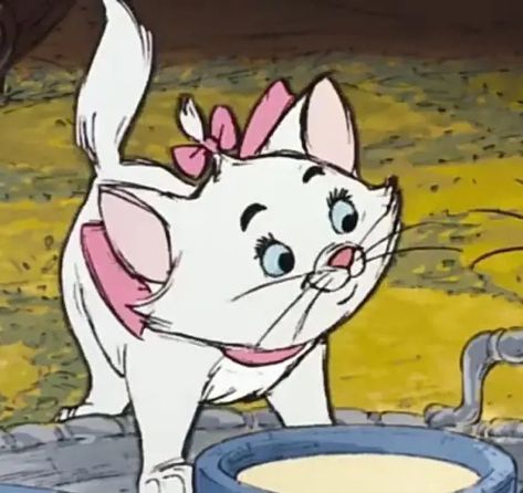 Disney Cat Characters, Marie From Aristocats, Aristocats Marie, Childhood Characters, Marie Cat, Disney Cats, Disney Icons, Marie Aristocats, Cat Character