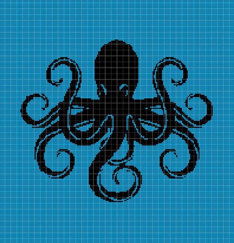 Beaded Octopus Pattern, Kraken Pixel Art, Octopus Cross Stitch Pattern Free, Octopus Alpha Pattern, Octopus Pixel Art, Kindness Crochet, Octopus Knitting Pattern, Pixel Quilts, Ocean Patterns