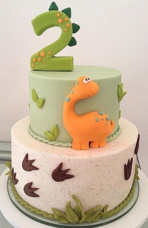 Dino Birthday Cake, Cake For Birthday, Dino Cake, Dinosaur Birthday Party Decorations, Dinosaur Birthday Cakes, Dinosaur Themed Birthday Party, Dino Birthday Party, 3rd Birthday Cakes, 2 Birthday Cake