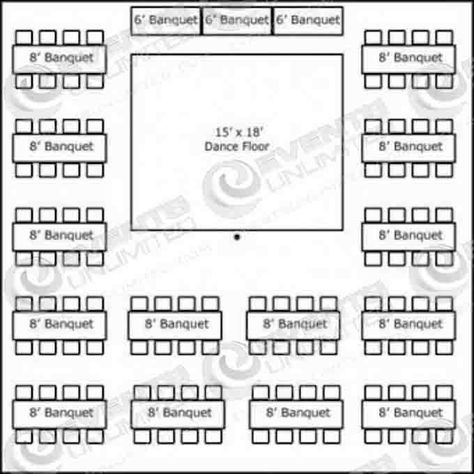 Banquet Table Sizes and Seating | Banquet Table Wedding Reception Layout Floor Plans, Reception Layout Floor Plans, Wedding Tent Layout, Rectangle Wedding Tables, Reception Table Layout, Wedding Reception Tables Layout, Wedding Floor Plan, Wedding Table Placement, Wedding Table Layouts