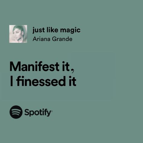 Just Like Magic Ariana, Ariana Grande Spotify Lyrics, Ariana Grande Songs Lyrics, Ariana Said, Ariana Grande Lyrics, Ariana Grande Songs, Celebrity Look Alike, Spotify Lyrics, Magic Aesthetic