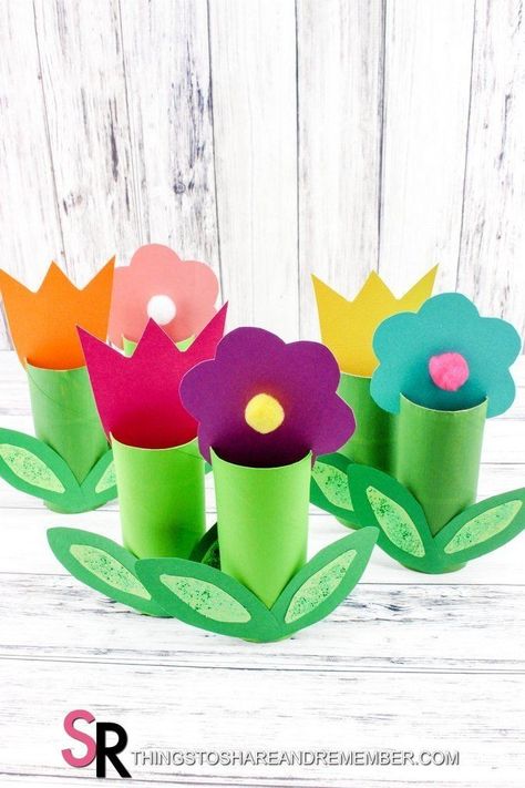 Påskeaktiviteter For Barn, Diy – Velikonoce, Spring Flower Crafts, Toilet Paper Tube, Toilet Paper Crafts, Spring Crafts For Kids, Toilet Paper Roll Crafts, Mothers Day Crafts For Kids, Paper Roll Crafts