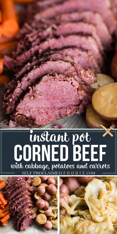 Ip Corned Beef And Cabbage Recipe, Instant Pot Corned Beef And Cabbage, Corned Beef And Cabbage Instant Pot, Corn Beef Instant Pot, Instant Pot Corn Beef, Corned Beef In Instant Pot, Corned Beef Instant Pot, Red Potatoes And Carrots, Pressure Cooker Corned Beef