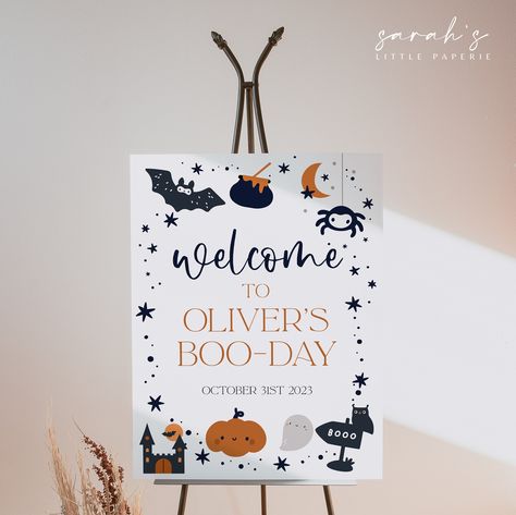 Halloween Birthday Bulletin Boards, Harry Potter Party Welcome Sign, Halloween Birthday Chalkboard Sign, Trick Or Treaters Welcome Sign, Spooky One Birthday Invitation, First Birthday Posters, Different Signs, Birthday Book, Fall Party