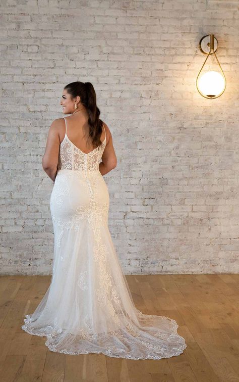 Fit And Flare Wedding Dress Mid Size, Plus Size Wedding Dresses Fit And Flare, Plus Size Low Back Wedding Dress, Curvy Fit And Flare Wedding Dress, Sheath Wedding Dress Plus Size, Flattering Plus Size Wedding Dresses, Fit And Flare Wedding Dress Plus Size, Size 16 Bride, Wedding Dresses Size 16 Curvy Bride