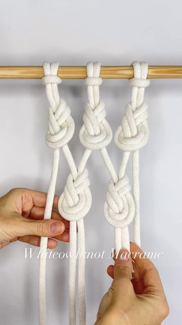 Macrame Braid, Braid Tutorials, Coiled Fabric Basket, Fabric Basket, White Owl, Macrame Knot, Macrame Patterns Tutorials, Modern Macrame, Macrame Knots