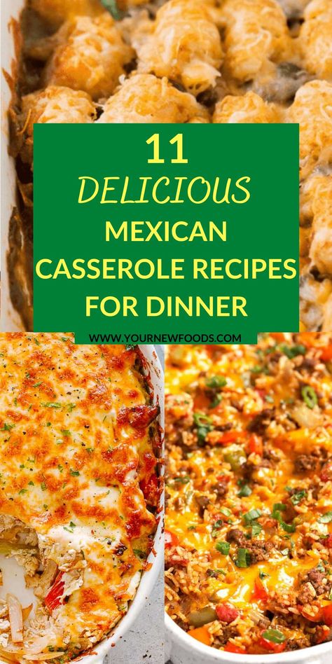 Casserole recipes for dinner. Are you looking for a Mexican casserole? Here are 11 delicious casserole recipes that you can cook for your family. Serve them the best casserole dishes. Mexican Casserole Recipes, Delicious Casserole Recipes, Veggie Casserole Recipes, Mexican Casseroles, Casserole Recipes For Dinner, Easy Mexican Dishes, Best Casserole, Mexican Main Dishes, Easy Mexican Casserole