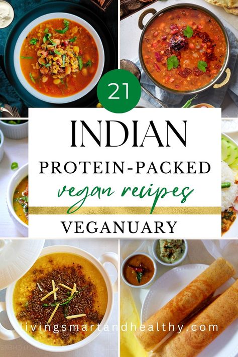 Indian Vegan Recipes, Vegetarian Protein Recipes, Veg Protein, Vegetarian High Protein, Indian Vegan, Indian Dinner Recipes, Vegan Indian Recipes, High Protein Vegetarian Recipes, Protein Dinner