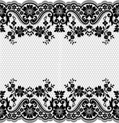 Lace Border Design, Islamic Design Pattern, Mexican Lace, Black Borders, Lace Drawing, Flower Pattern Drawing, Motif Art Deco, Lace Tattoo, Textile Pattern Design