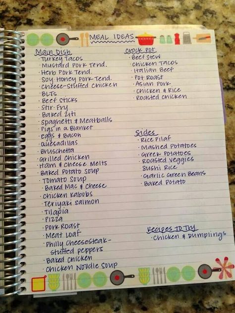 Meal planning list Sample dishes to use on meal planning calendar Meal Planning Menus, Meal Prep Plans, Monthly Meal Planning, Budget Meal Planning, Family Meal Planning, Dinner Plan, Make Ahead Meals, Menu Planning, Week Meal Plan