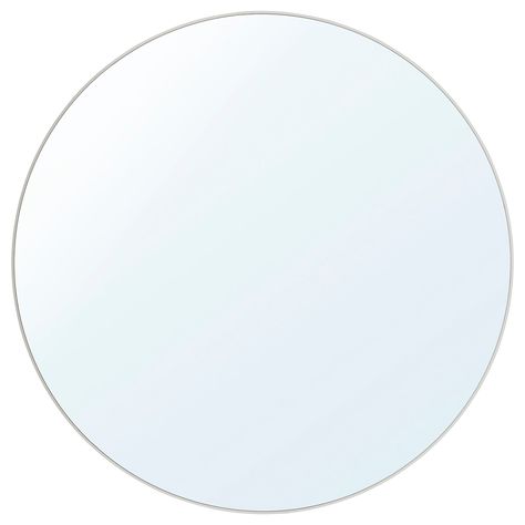 LINDBYN Mirror, white, 110 cm Provided with safety film - reduces damage if glass is broken. Fits anywhere in the home and is also tested and approved for bathrooms. Ikea Lindbyn, Lindbyn Mirror, Small Interiors, Mirror Tape, Black Round Mirror, Large Round Mirror, Big Mirror, Free Mirror, Online Coloring Pages