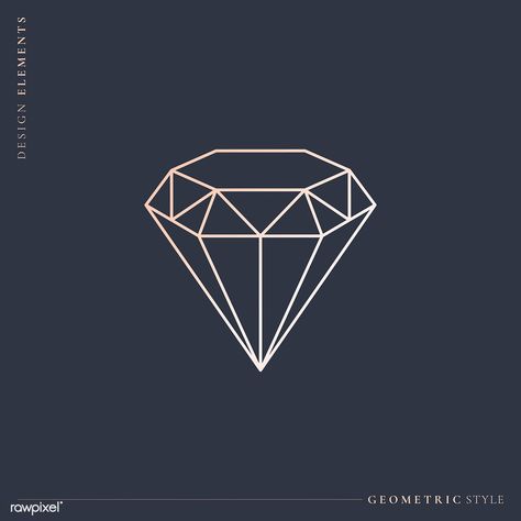 Linear geometric diamond design vector | free image by rawpixel.com / Aew Diamond Illustration Design, Diamond Logo Design, Diamond Illustration, Activewear Logo, Logo Diamond, Black Abstract Background, Diamond Graphic, Geometric Diamond Design, Diamond Vector