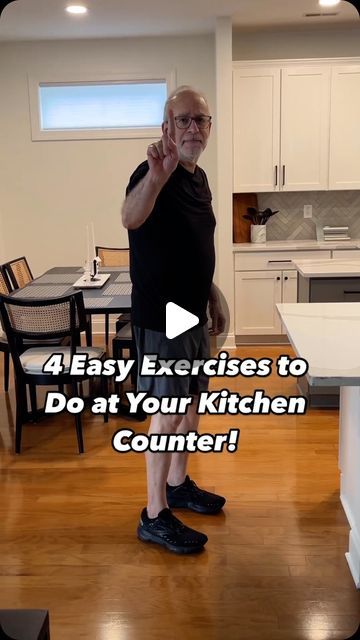 Chi Energy/Power on Instagram: "foreverfitwithmitch 4 Easy Exercises to Do at Your Kitchen Counter!  Here are 4 simple exercises you can do at your kitchen counter to stay strong, healthy, and flexible.  Try doing each exercise for at least 10 repetitions several times throughout the day.   Let’s get moving!  1️⃣ Counter Push-Ups: Place your hands on the counter, step back, and lower your chest towards the counter, then push back up. Great for upper body strength!  2️⃣ Alternating Reverse Lunges to High Knee: Hold the counter for balance, step one foot back into a lunge, then bring that knee up to your chest. Switch legs. This improves leg strength and balance!  3️⃣ Tricep Dips: Face away from the counter, place your hands on the edge, and bend your elbows to lower your body. Push back up Kitchen Exercises, Beginner Exercises, Senior Exercises, Beyond Diet, Chi Energy, Easy Exercises, Tricep Dips, Simple Exercises, Knee Up