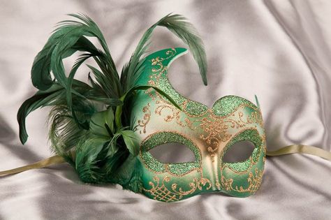 Masquerade masks Green Masquerade Mask, Masquerade Aesthetic, Half Masks, Masquerade Ball Masks, Gold Masquerade Mask, Masquerade Prom, Venetian Masquerade Masks, Ball Mask, Feather Mask