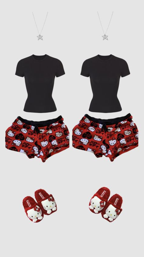 Bff Matching Outfits, Bff Matching, Matching Outfits Best Friend, Hello Kitty Clothes, Latina Fashion Outfits, Future Clothes, Trendy Outfits For Teens, Cute Lazy Day Outfits, Matching Couple Outfits