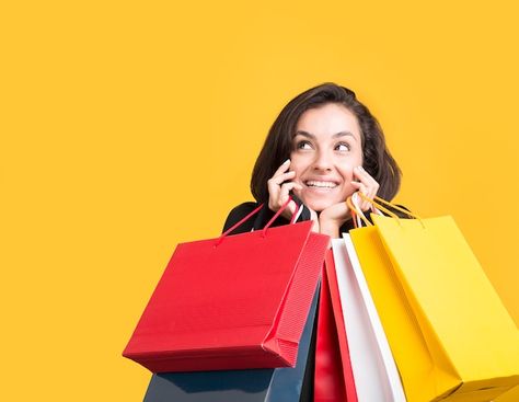 Free Photo | Woman in yellow jacket being happy Friday Sale, Shopping Bags, Black Friday Sale, Free Photo, Black Friday, Stock Photos, Black