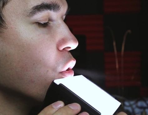 It might look like a camera trick at first, but making a tiny cloud in your mouth is simply a matter of science. Camera Hacks, Usb Flash Drive, Matter, Science