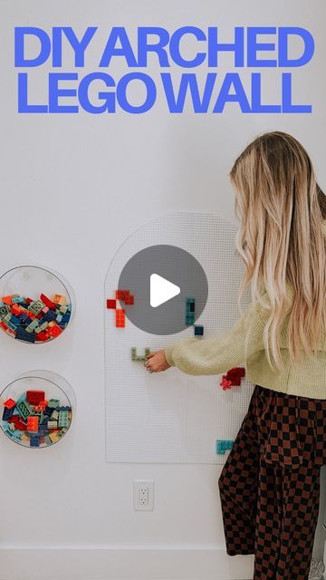 Sarah Merrell on Instagram: "The cutest little lego wall addition to the playroom & the boys absolutely love it!! Super simple DIY that adds so much to any kid space!🐶 #diy #playroom" Lego Wall Diy, Kids Lego Room, Diy Lego Wall, Diy Playroom, Lego Wall, Block Area, Lego Room, Heritage House, Lego For Kids