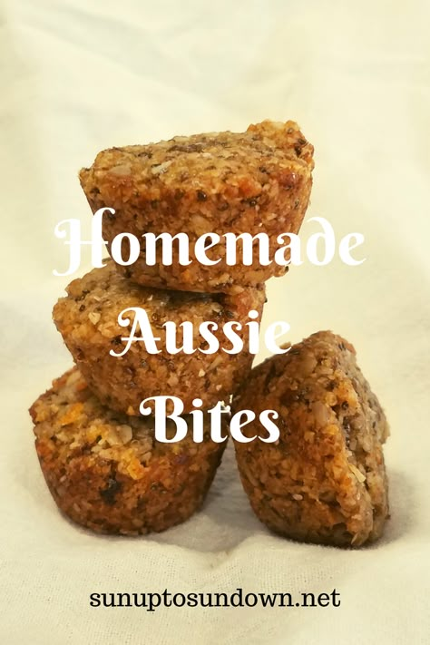 Auzzie Bites, Aussie Bites Copycat Recipe, Aussie Bites Recipe Pioneer Woman, Diy Made Good Granola Bites, Mmmuffins Copycat Recipes, Diy Aussie Bites, Copycat Aussie Bites, Homemade Aussie Bites, Homemade Bobos Bites