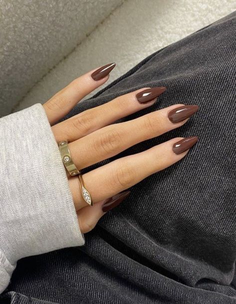 Brown Elegant Nails, Different Brown Nails, Elegant Nails Winter, Fall Long Nails, Nails In Winter, Women Sweater Vest, Nails For Winter, Nail Winter, Nails For Fall