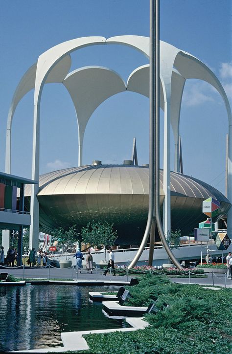 000011 New York World Fair 1964-1965 - Johnson Wax Pavilio… | Flickr Expo 67 Montreal, Johnson Wax, Googie Architecture, Atomic Space Age, World Fair, Station Service, World Of Tomorrow, Worlds Fair, Close Encounters