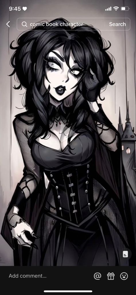 Goth Oc Art Girl, Witch Reference Photo, Goth Boots Drawing, Goth Oc Girl, Gothic Character Art, Goth Girl Character Design, Vampire Oc Female Art, Goth Character Art, Goth Cartoon Characters