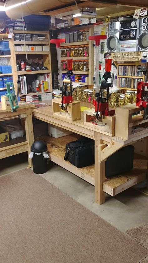 Hunting Storage, Gear Organization, Colorado Cabin, Reloading Room, Cedar Wood Projects, Gear Room, Colorado Cabins, Workbench Designs, Reloading Bench