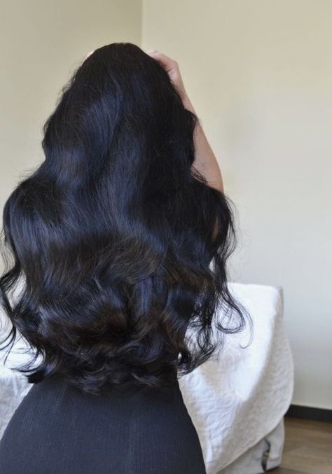 Blown Out Hair, Thick Shiny Hair, Hair Goals Long, Healthy Black Hair, Long Shiny Hair, Tips Hair, Long Silky Hair, Jet Black Hair, Long Hair Pictures