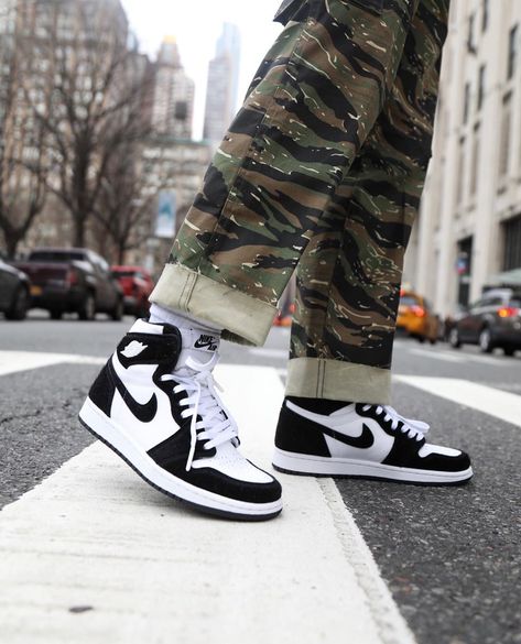 Panda Jordan 1 Outfit, Air Jordan 1 Panda, Jordan 1 Panda, Jordan 1 High Outfit, Panda Shoes, Jordan Shoes For Women, Jordan 1 Outfit, Air Jordan 1 Outfit, Black Basketball Shoes