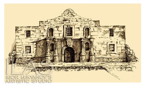 How to draw the Alamo The Alamo Tattoo, Alamo Tattoo Texas, Alamo Tattoo, Regret Tattoo, Angel Baby Drawing, Alamo Texas, Theme Tattoos, San Antonio Skyline, Jesus Christ Tattoo