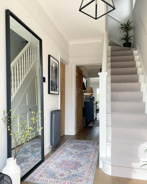 1930s Semi Detached House, 1930s House Interior, 1930s House Renovation, House Staircase, Entrance Way, Hallway Inspiration, Narrow Hallway Decorating, 1930s House, Edwardian House