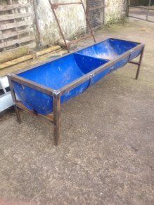 Cow Trough, Cow Feeder, Cow Shed Design, Sheep Feeders, Feed Trough, Deer Feeders, Feeding Trough, Metal Building Designs, Small Barns