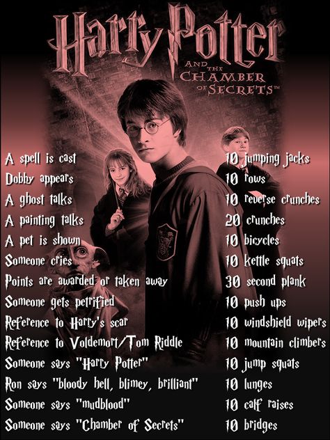 Harry Potter workout for Chamber of Secrets Harry Potter Workout, Tv Show Workouts, Movie Workouts, Tv Workouts, Motivation Funny, Ribbed Tights, Ultra Marathon, Chamber Of Secrets, Easy Yoga Workouts