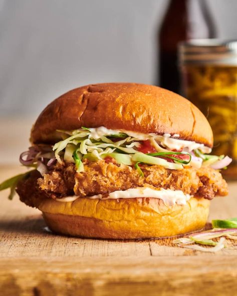 Cauliflower Sandwich, Hot Fried Chicken, Tangy Slaw, Spicy Ranch Dressing, Cauliflower Burger, Chicken Burgers Recipe, Fried Chicken Sandwich, Chicken Salad Sandwich, Fried Cauliflower