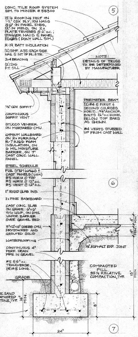 Section Detail Architecture, Wall Section Detail Architecture, Construction Details Architecture, Section Detail, Wall Section Detail, Wall Section, Architecture Foundation, Structural Drawing, Construction Documents