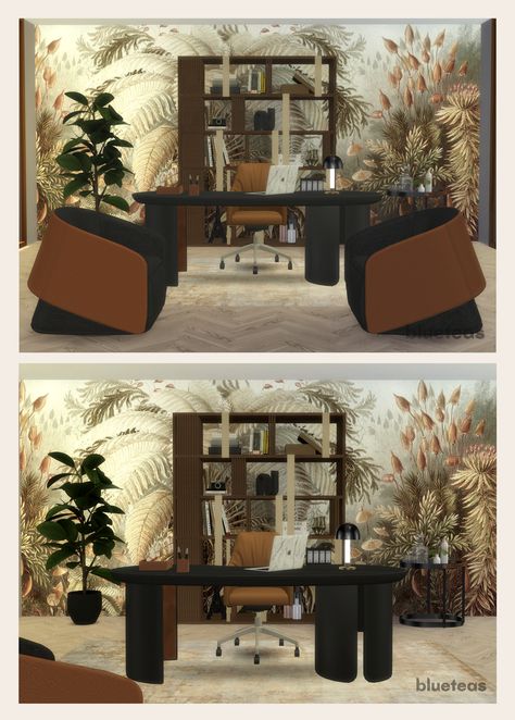 Sims 4 Cc Furniture Office Patreon, Sims 4 Lawyer Office, Ts4 Living Room Cc, Sims 4 Cc Office, Sims 4 Office Cc, Sims 4 Office, Mid Century Office, Cc Furniture, Cozy Office