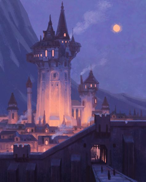 ArtStation - Daily doodles, Hyeon Kim Daily Doodles, Fantasy Background, Fantasy City, Fantasy Castle, Fantasy Places, Fantasy Setting, Wow Art, Fantasy Art Landscapes, Fantasy Concept Art