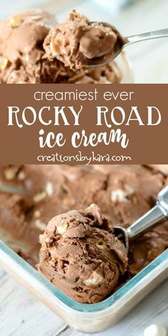 Homemade Rocky Road Ice Cream, Homemade Rocky Road, Rocky Road Ice Cream, Homemade Chocolate Ice Cream, Ice Cream Recipes Machine, Chocolate Ice Cream Recipe, Ice Cream Maker Recipes, Easy Ice Cream, Homemade Ice Cream Recipes