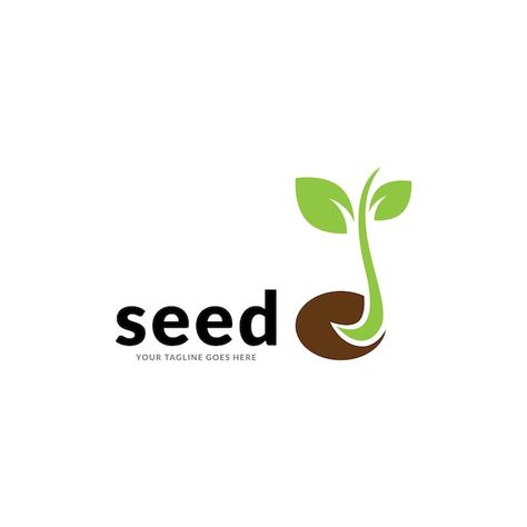 Growing Plant Illustration, Seed Logo Design, Nursery Branding, Sprout Logo, Seed Illustration, Seed Logo, Typography Shirt Design, Plant Logos, Type Illustration