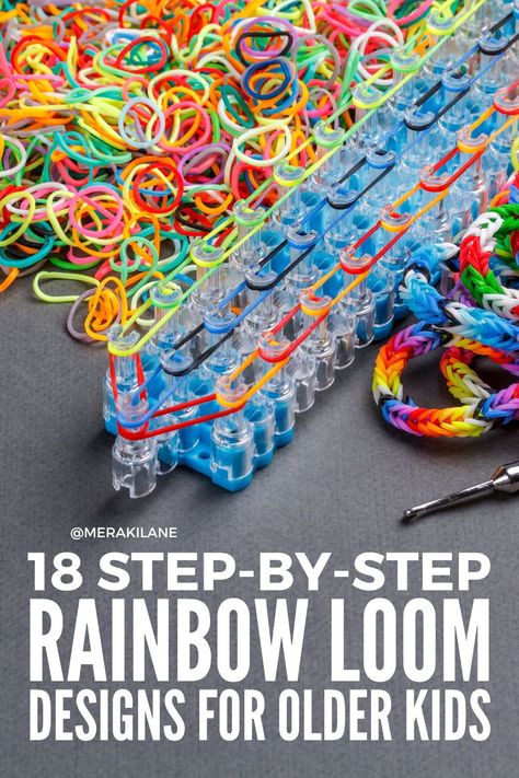 Rubberband Loom Patterns, Rainbow Loom Fishtail Pattern, How To Make Loom Bracelets Step By Step, Things To Make With Loom Bands Easy, Simple Rainbow Loom Bracelets, Rubber Band Loom Tutorial, How To Rainbow Loom, Easy Rainbow Loom Patterns, Rainbow Loom Bracelets With Beads