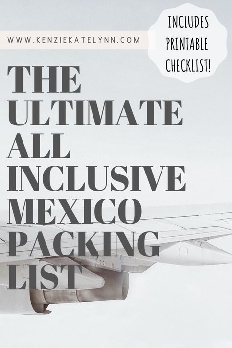 All Inclusive Packing List, Cancun Packing List, Resort Packing List, All Inclusive Mexico, Mexico Packing List, Beach Vacation Packing, Cancun All Inclusive, Printable Packing List, Cancun Vacation