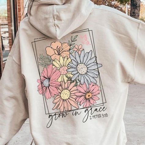 Grow In Grace Christian 2 Peter 3 18 Hoodie Check more at https://lowpricetee.com/product/grow-in-grace-christian-2-peter-3-18-hoodie/ Cute Christian Outfits, Spiritual Sweatshirt, Rooted In Christ, 2 Peter 3, Peter 3, Grace Christian, Christian Merch, Cottagecore Clothes, Christian Streetwear