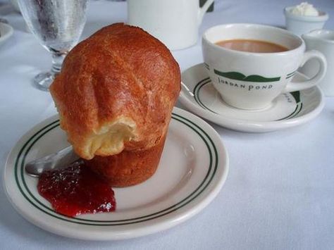 These popovers are famously served at the Jordan Pond House in Acadia National Park. This recipe was found online. Popovers Recipe, Popover Recipe, Pond House, Easy Meal Ideas, Family Cooking, Acadia National Park, Noodle Dishes, September 1, Copycat Recipes