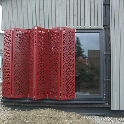 Gallery of Shading Screens - Perforated Facade Panels - 17 Perforated Facade, Slide Screen, Shade Screen, Warehouse Conversion, Wood Facade, Facade Panel, Design Factory, Perforated Metal, Metal Floor