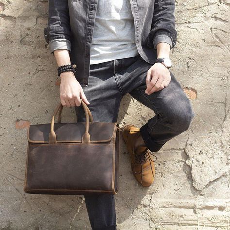 Leather Laptop Bag For Men, Men Briefcase, Men's Briefcase, Handmade Leather Tote Bag, Laptop Business, Business Travel Bag, Laptop Bag Men, Canvas Duffle Bag, Laptop Handbag