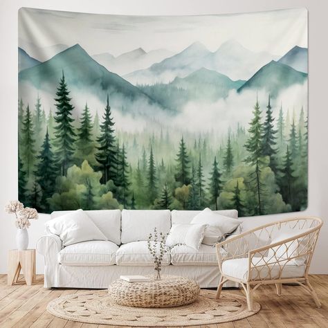 Amazon.com: DUOQYA Misty Forest Tapestry for Bedroom Nature Green Scenery Wall Hanging Tapestry Aesthetic Mountain Tree Landscape Tapestries Large Wall Decor for Living Room Dorm Backdrop : Home & Kitchen Nature Lover Aesthetic, Lover Aesthetic, Trees Wall Art, Misty Mountain, Aesthetic Home Decor, Wall Art Nature, Mountain Wall, Aesthetic Home, Bedroom Dorm